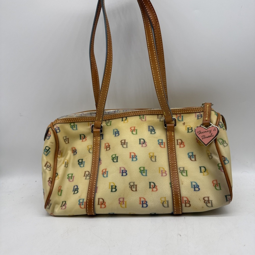 Vtg Dooney Bourke‎ DB Logo Barrel Bag Purse Monogram Y2K